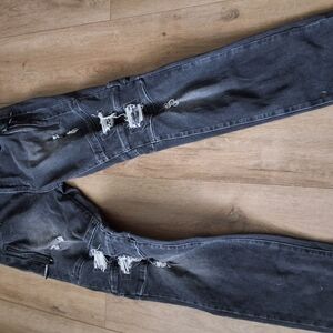 Men's Distressed Black Jeans
